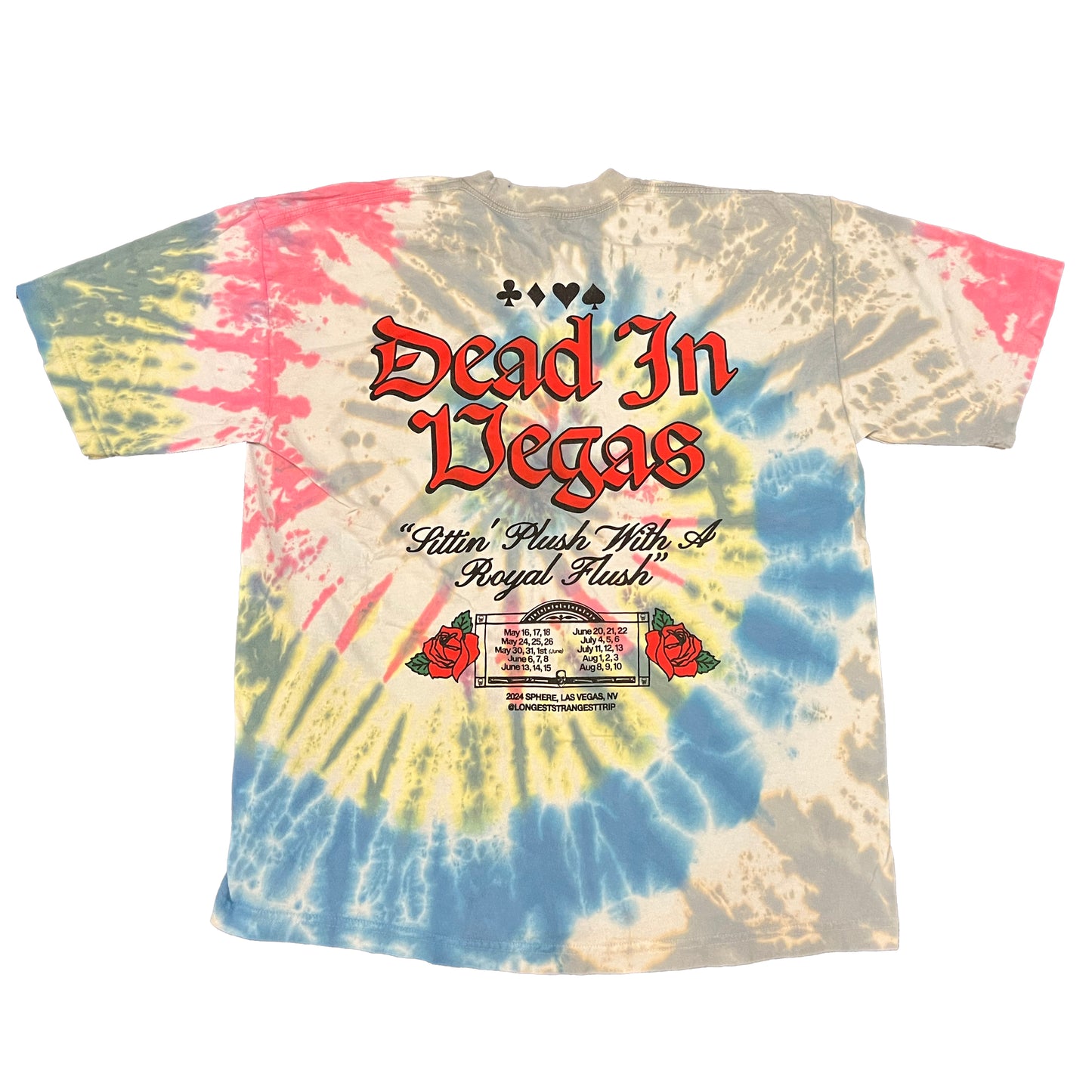 (SALE) Tie-Dye Dead in Vegas Tee (Pink/Electric Blue/Yellow Green/Blue Gray)