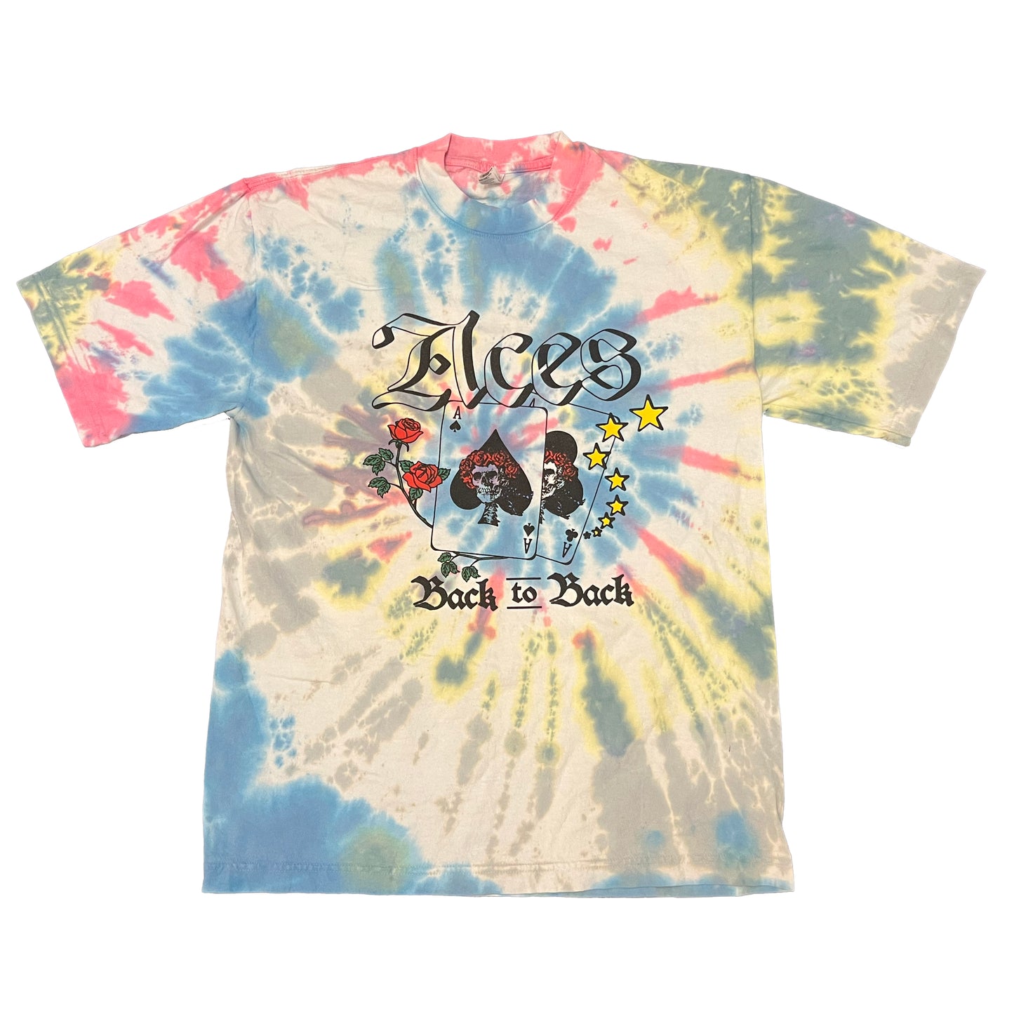 (SALE) Tie-Dye Dead in Vegas Tee (Pink/Electric Blue/Yellow Green/Blue Gray)